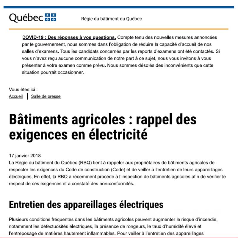 Normes du bâtiment